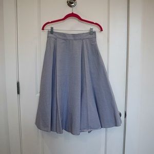 Uniqlo Blue Striped Midi Skirt Sz M